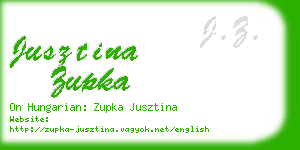 jusztina zupka business card